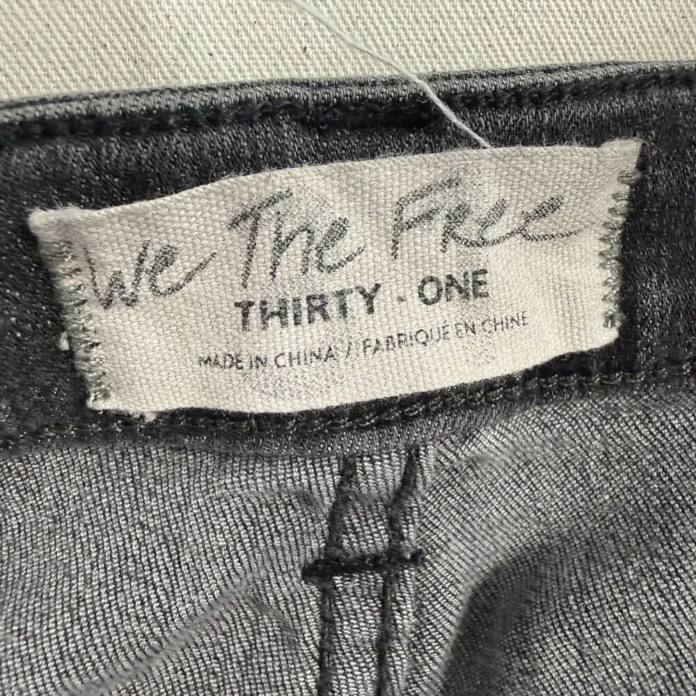 Free People Irreplaceable Flare Jean Raw Frayed Hem Black Women 31 *Read Details